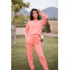 imagePRETTYGARDEN Women Fall 2 Piece Lounge Outfit Long Sleeve Tops High Waisted Jogger Pants Set Spring Travel Clothes TracksuitPink