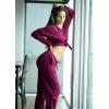 imagePRETTYGARDEN Women Fall 2 Piece Lounge Outfit Long Sleeve Tops High Waisted Jogger Pants Set Spring Travel Clothes TracksuitPurple