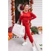 imagePRETTYGARDEN Women Fall 2 Piece Lounge Outfit Long Sleeve Tops High Waisted Jogger Pants Set Spring Travel Clothes TracksuitRed