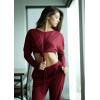 imagePRETTYGARDEN Women Fall 2 Piece Lounge Outfit Long Sleeve Tops High Waisted Jogger Pants Set Spring Travel Clothes TracksuitWine Red