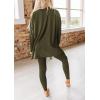 imagePRETTYGARDEN Womens 2 Piece Outfits 2025 Fall Casual Long Sleeve Tunic Tops Legging Pants Matching Lounge Sets SweatsuitsArmy Green