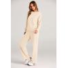 imagePRETTYGARDEN Womens 2 Piece Outfits 2025 Fall Long Sleeve Sweatshirt Wide Leg Pants Lounge Sets Winter Sweatsuits TracksuitBeige