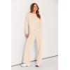imagePRETTYGARDEN Womens 2 Piece Outfits 2025 Fall Long Sleeve Sweatshirt Wide Leg Pants Lounge Sets Winter Sweatsuits TracksuitBeige