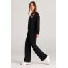 imagePRETTYGARDEN Womens 2 Piece Outfits 2025 Fall Long Sleeve Sweatshirt Wide Leg Pants Lounge Sets Winter Sweatsuits TracksuitBlack
