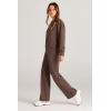 imagePRETTYGARDEN Womens 2 Piece Outfits 2025 Fall Long Sleeve Sweatshirt Wide Leg Pants Lounge Sets Winter Sweatsuits TracksuitBrown