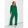 imagePRETTYGARDEN Womens 2 Piece Outfits 2025 Fall Long Sleeve Sweatshirt Wide Leg Pants Lounge Sets Winter Sweatsuits TracksuitGreen