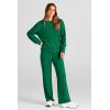 imagePRETTYGARDEN Womens 2 Piece Outfits 2025 Fall Long Sleeve Sweatshirt Wide Leg Pants Lounge Sets Winter Sweatsuits TracksuitGreen