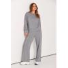 imagePRETTYGARDEN Womens 2 Piece Outfits 2025 Fall Long Sleeve Sweatshirt Wide Leg Pants Lounge Sets Winter Sweatsuits TracksuitGrey