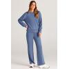 imagePRETTYGARDEN Womens 2 Piece Outfits 2025 Fall Long Sleeve Sweatshirt Wide Leg Pants Lounge Sets Winter Sweatsuits TracksuitGrey Blue