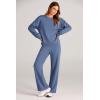 imagePRETTYGARDEN Womens 2 Piece Outfits 2025 Fall Long Sleeve Sweatshirt Wide Leg Pants Lounge Sets Winter Sweatsuits TracksuitGrey Blue