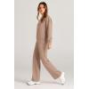 imagePRETTYGARDEN Womens 2 Piece Outfits 2025 Fall Long Sleeve Sweatshirt Wide Leg Pants Lounge Sets Winter Sweatsuits TracksuitKhaki