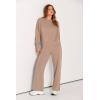 imagePRETTYGARDEN Womens 2 Piece Outfits 2025 Fall Long Sleeve Sweatshirt Wide Leg Pants Lounge Sets Winter Sweatsuits TracksuitKhaki