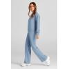 imagePRETTYGARDEN Womens 2 Piece Outfits 2025 Fall Long Sleeve Sweatshirt Wide Leg Pants Lounge Sets Winter Sweatsuits TracksuitLight Blue
