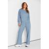 imagePRETTYGARDEN Womens 2 Piece Outfits 2025 Fall Long Sleeve Sweatshirt Wide Leg Pants Lounge Sets Winter Sweatsuits TracksuitLight Blue