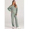 imagePRETTYGARDEN Womens 2 Piece Outfits 2025 Fall Long Sleeve Sweatshirt Wide Leg Pants Lounge Sets Winter Sweatsuits TracksuitLight Green