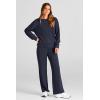 imagePRETTYGARDEN Womens 2 Piece Outfits 2025 Fall Long Sleeve Sweatshirt Wide Leg Pants Lounge Sets Winter Sweatsuits TracksuitNavy
