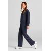 imagePRETTYGARDEN Womens 2 Piece Outfits 2025 Fall Long Sleeve Sweatshirt Wide Leg Pants Lounge Sets Winter Sweatsuits TracksuitNavy