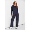 imagePRETTYGARDEN Womens 2 Piece Outfits 2025 Fall Long Sleeve Sweatshirt Wide Leg Pants Lounge Sets Winter Sweatsuits TracksuitNavy