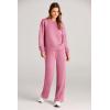 imagePRETTYGARDEN Womens 2 Piece Outfits 2025 Fall Long Sleeve Sweatshirt Wide Leg Pants Lounge Sets Winter Sweatsuits TracksuitPink