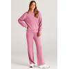 imagePRETTYGARDEN Womens 2 Piece Outfits 2025 Fall Long Sleeve Sweatshirt Wide Leg Pants Lounge Sets Winter Sweatsuits TracksuitPink
