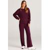 imagePRETTYGARDEN Womens 2 Piece Outfits 2025 Fall Long Sleeve Sweatshirt Wide Leg Pants Lounge Sets Winter Sweatsuits TracksuitWine Red