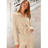 imagePRETTYGARDEN Womens 2 Piece Sets 2025 Fall Casual Textured Button Down Shirt Wide Leg Pants Outfits Loungewear TracksuitApricot