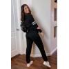 imagePRETTYGARDEN Womens 2 Piece Sets 2025 Long Sleeve Tops High Waisted Sweatpants Lounge Set Fall Fashion Travel OutfitsBlack