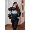 imagePRETTYGARDEN Womens 2 Piece Sets 2025 Long Sleeve Tops High Waisted Sweatpants Lounge Set Fall Fashion Travel OutfitsBlack