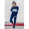 imagePRETTYGARDEN Womens 2 Piece Sets 2025 Long Sleeve Tops High Waisted Sweatpants Lounge Set Fall Fashion Travel OutfitsBright Blue