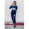 imagePRETTYGARDEN Womens 2 Piece Sets 2025 Long Sleeve Tops High Waisted Sweatpants Lounge Set Fall Fashion Travel OutfitsBright Blue