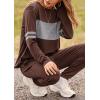 imagePRETTYGARDEN Womens 2 Piece Sets 2025 Long Sleeve Tops High Waisted Sweatpants Lounge Set Fall Fashion Travel OutfitsBrown