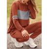 imagePRETTYGARDEN Womens 2 Piece Sets 2025 Long Sleeve Tops High Waisted Sweatpants Lounge Set Fall Fashion Travel OutfitsCaramel