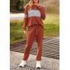 imagePRETTYGARDEN Womens 2 Piece Sets 2025 Long Sleeve Tops High Waisted Sweatpants Lounge Set Fall Fashion Travel OutfitsCaramel