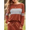 imagePRETTYGARDEN Womens 2 Piece Sets 2025 Long Sleeve Tops High Waisted Sweatpants Lounge Set Fall Fashion Travel OutfitsCaramel