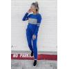 imagePRETTYGARDEN Womens 2 Piece Sets 2025 Long Sleeve Tops High Waisted Sweatpants Lounge Set Fall Fashion Travel OutfitsDark Blue