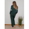imagePRETTYGARDEN Womens 2 Piece Sets 2025 Long Sleeve Tops High Waisted Sweatpants Lounge Set Fall Fashion Travel OutfitsDark Green
