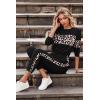 imagePRETTYGARDEN Womens 2 Piece Sets 2025 Long Sleeve Tops High Waisted Sweatpants Lounge Set Fall Fashion Travel OutfitsLeopard Black