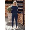 imagePRETTYGARDEN Womens 2 Piece Sets 2025 Long Sleeve Tops High Waisted Sweatpants Lounge Set Fall Fashion Travel OutfitsLeopard Navy