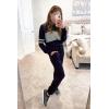 imagePRETTYGARDEN Womens 2 Piece Sets 2025 Long Sleeve Tops High Waisted Sweatpants Lounge Set Fall Fashion Travel OutfitsNavy