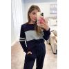 imagePRETTYGARDEN Womens 2 Piece Sets 2025 Long Sleeve Tops High Waisted Sweatpants Lounge Set Fall Fashion Travel OutfitsNavy