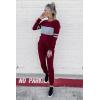 imagePRETTYGARDEN Womens 2 Piece Sets 2025 Long Sleeve Tops High Waisted Sweatpants Lounge Set Fall Fashion Travel OutfitsWine Red