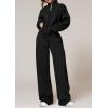 imagePRETTYGARDEN Womens Casual Two Piece Sets Fall 2025 Outfits Quarter Zip Sweatshirts Straight Leg Pants Sweatsuits TracksuitBlack