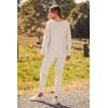 imagePRETTYGARDEN Womens Fall 2 Piece Lounge Set Long Sleeve Tops Ribbed Pants Spring Matching Sweatsuit Travel Outfits ClothesApricot