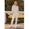 imagePRETTYGARDEN Womens Fall 2 Piece Lounge Set Long Sleeve Tops Ribbed Pants Spring Matching Sweatsuit Travel Outfits ClothesApricot