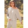 imagePRETTYGARDEN Womens Fall 2 Piece Lounge Set Long Sleeve Tops Ribbed Pants Spring Matching Sweatsuit Travel Outfits ClothesApricot