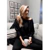 imagePRETTYGARDEN Womens Fall 2 Piece Lounge Set Long Sleeve Tops Ribbed Pants Spring Matching Sweatsuit Travel Outfits ClothesBlack
