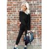imagePRETTYGARDEN Womens Fall 2 Piece Lounge Set Long Sleeve Tops Ribbed Pants Spring Matching Sweatsuit Travel Outfits ClothesBlack