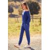 imagePRETTYGARDEN Womens Fall 2 Piece Lounge Set Long Sleeve Tops Ribbed Pants Spring Matching Sweatsuit Travel Outfits ClothesBlue