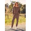 imagePRETTYGARDEN Womens Fall 2 Piece Lounge Set Long Sleeve Tops Ribbed Pants Spring Matching Sweatsuit Travel Outfits ClothesCoffee