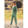 imagePRETTYGARDEN Womens Fall 2 Piece Lounge Set Long Sleeve Tops Ribbed Pants Spring Matching Sweatsuit Travel Outfits ClothesLight Green